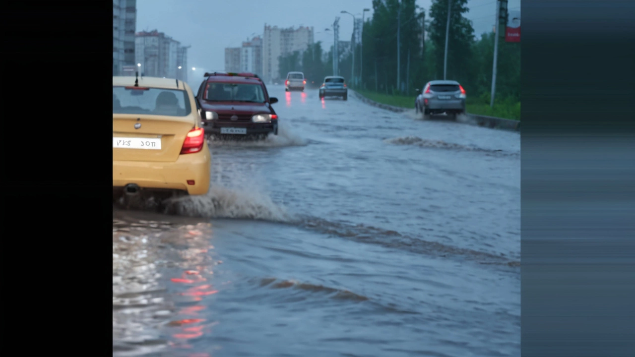 На улицах Новосибирска реки вместо дорог: последствия сильных дождей