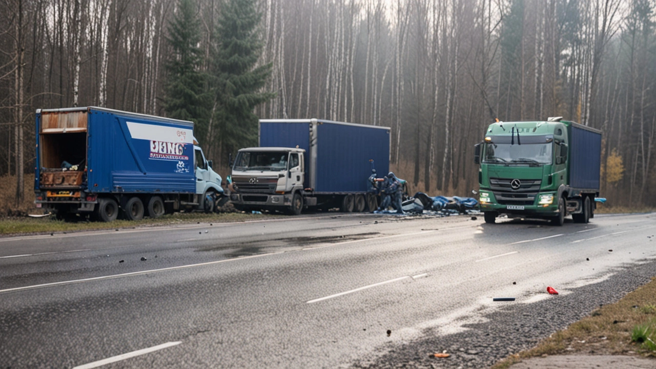 Серьезное ДТП на трассе Р-132: столкновение двух грузовиков в Рязанской области